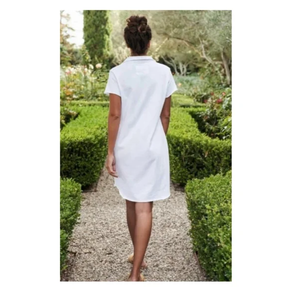 New Frank & Eileen White Collared Polo Mini Dress M - Picture 3 of 4